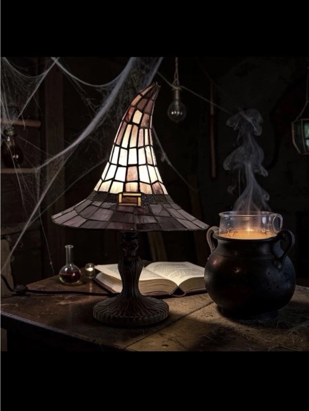 Stained Glass Witch Hat Table Lamp - Cracker Barrel